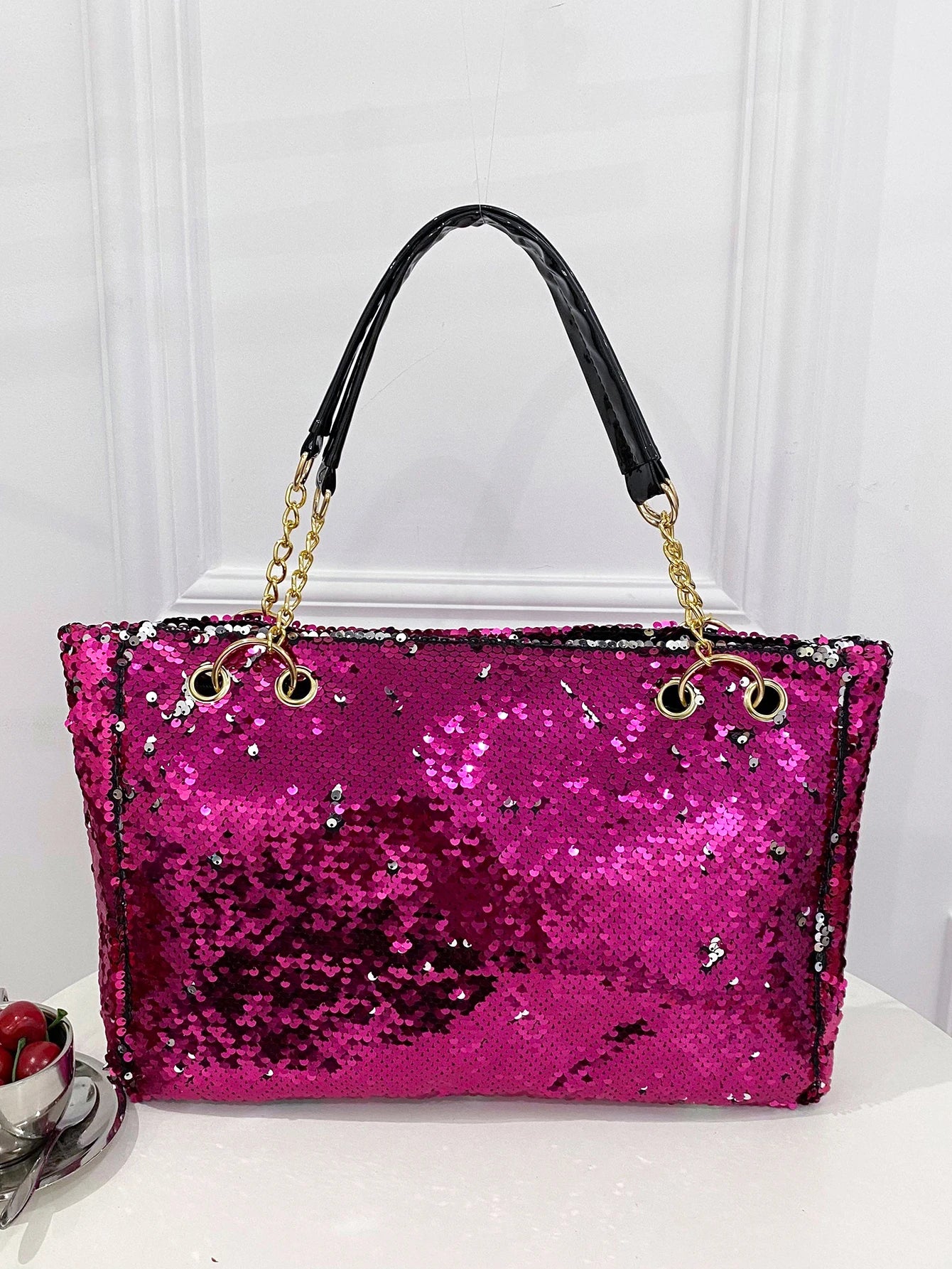 Fashion sequin portable pot bag female large capacity travel single shoulder bag versatile ladies bag