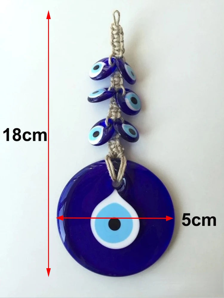 8cm Big Evil Eye Hanging Blue Glass Star of Devid Pendant Solomon Seal Amulet Room Decorate Door Home Ornament Accessory Gift