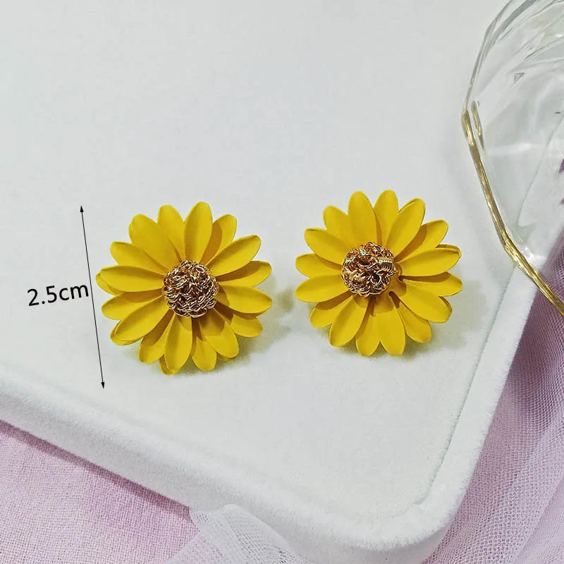 Yellow Color Hanging Earrings for Women Flower Dangle Earrings Korean Fashion Women's Earrings Party Gift pendientes mujer