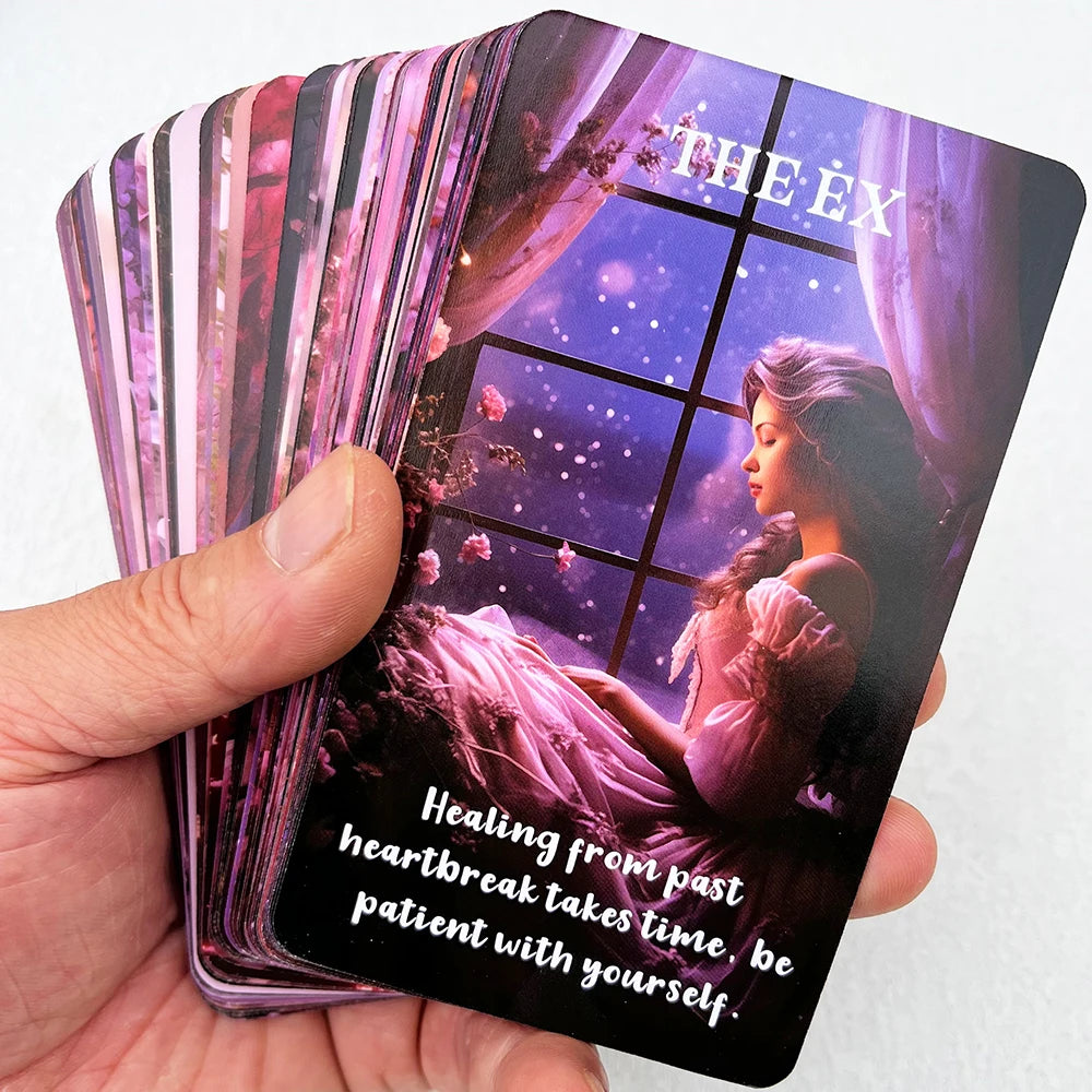 Romance and Love Oracle Cards Tarot English 12x7cm in Box Fortune Telling Toys Prophecy Divination Deck with Keywords 50-cards