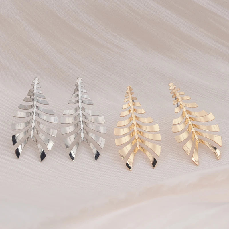 Bohemian Metal Leaf Dangle Earrings for Women Party Punk Retro Statement Drop Earrings New Trendy Ear Jewelry