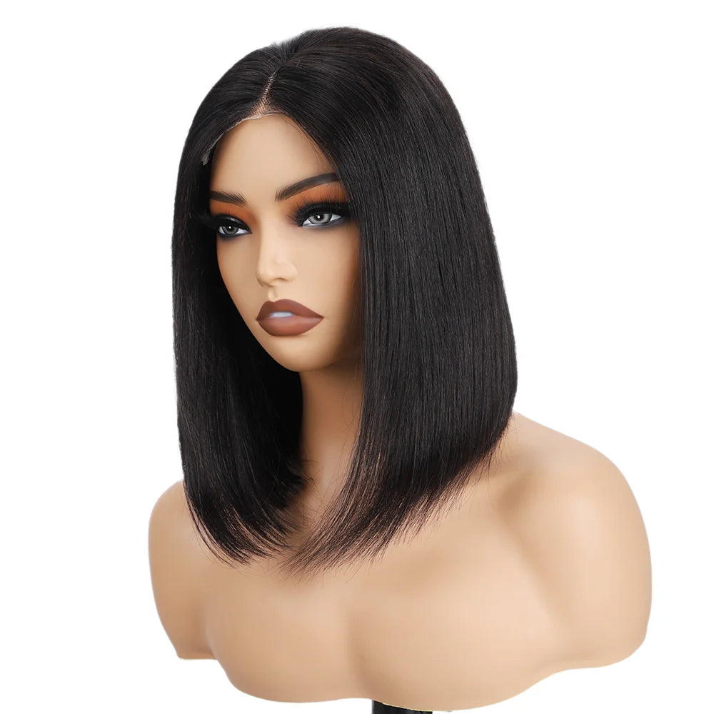 Wear and Go Glueless Wig Bob Human Hair Straight Short Bob Wig Human Hair Gluleless Wigs For Beginner Lace Closure Wig For Women