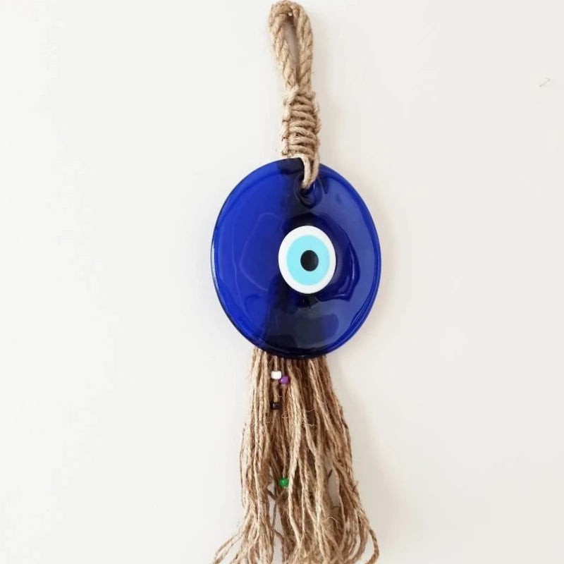 8cm Big Evil Eye Hanging Blue Glass Star of Devid Pendant Solomon Seal Amulet Room Decorate Door Home Ornament Accessory Gift