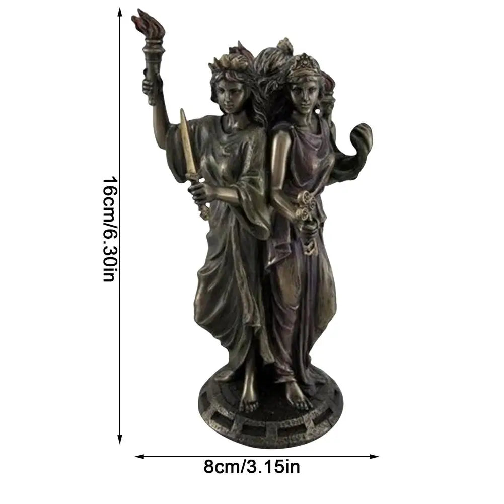 Goddess Sculpture Home Decor Ornament Miniatures Craft Resin Art Greek Goddess Statue Figurine Ancient Greek Religious Hecate