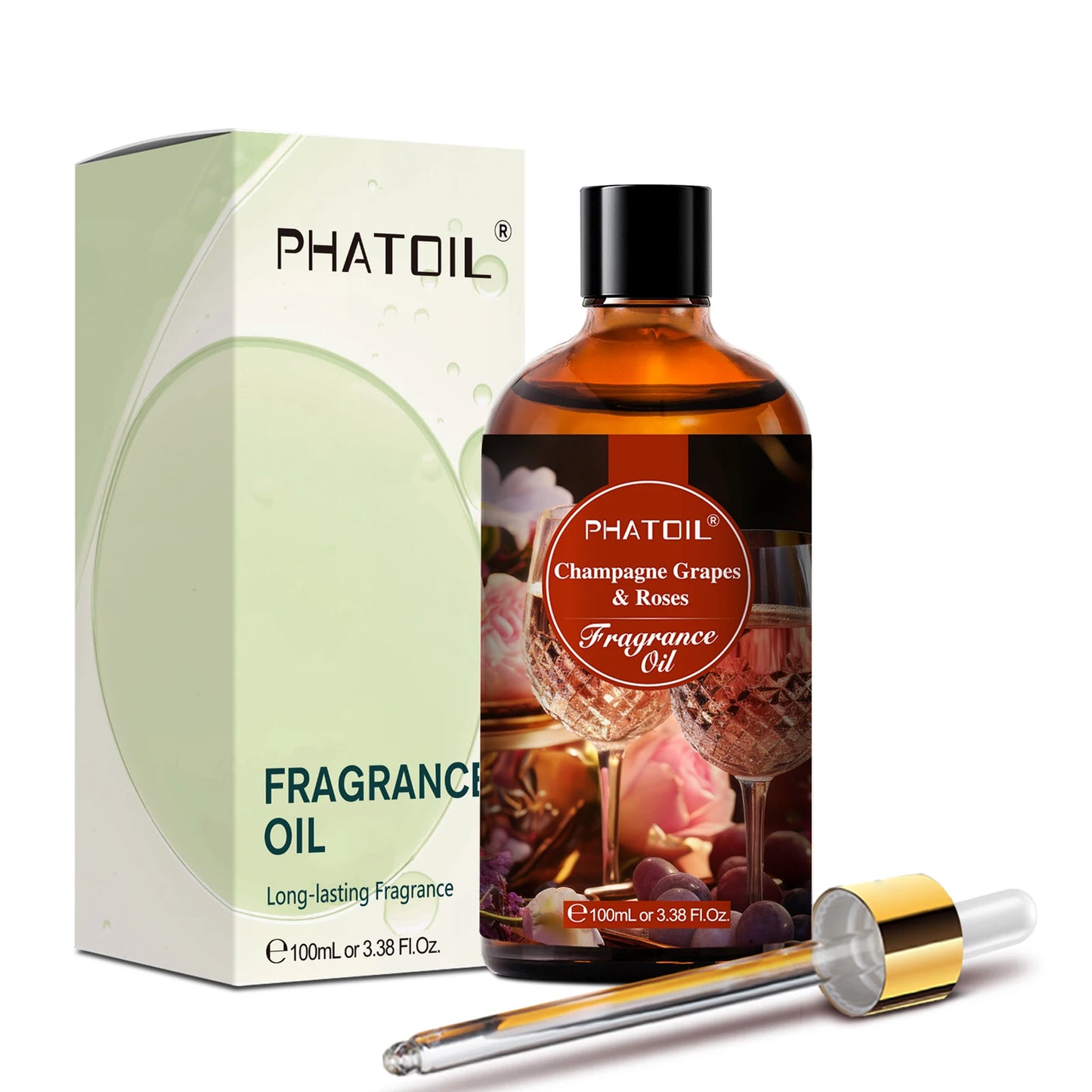 PHATOIL 100ml Fragrance Oil with Glass Dropper Fruit Carnival Almond Vanilla Warm Santal L'aube Rosa Aroma Perfume Oils For DIY