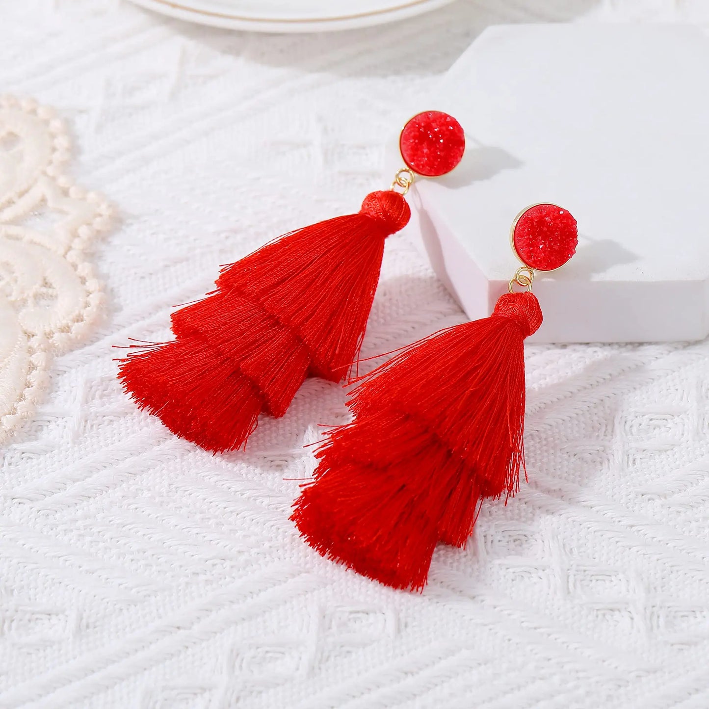 Shevalue Tassel Earrings for Women 14K Gold Plated With 925 Sterling Silver Needle New Modern Luxury Jewelry Fashion Lightweight