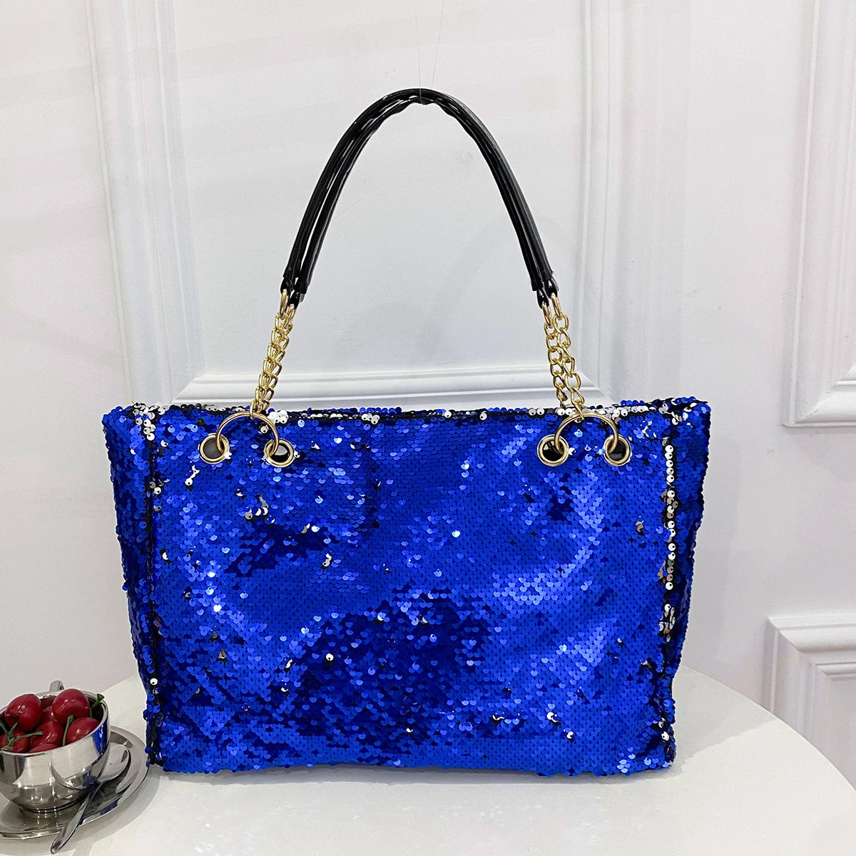 Fashion sequin portable pot bag female large capacity travel single shoulder bag versatile ladies bag