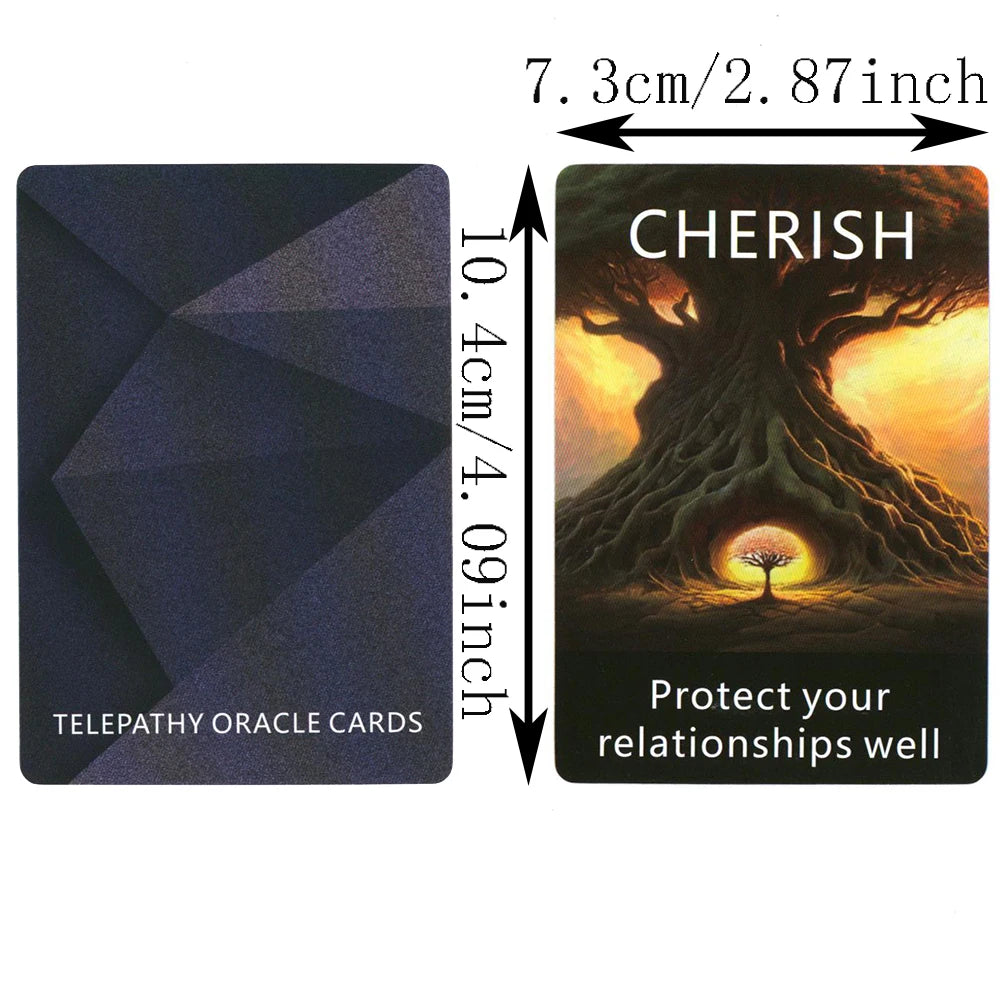 Telepathy Oracle Clarity Cards Prophecy Divination English Version Tarot Deck with Meaning on It Keywords Taro