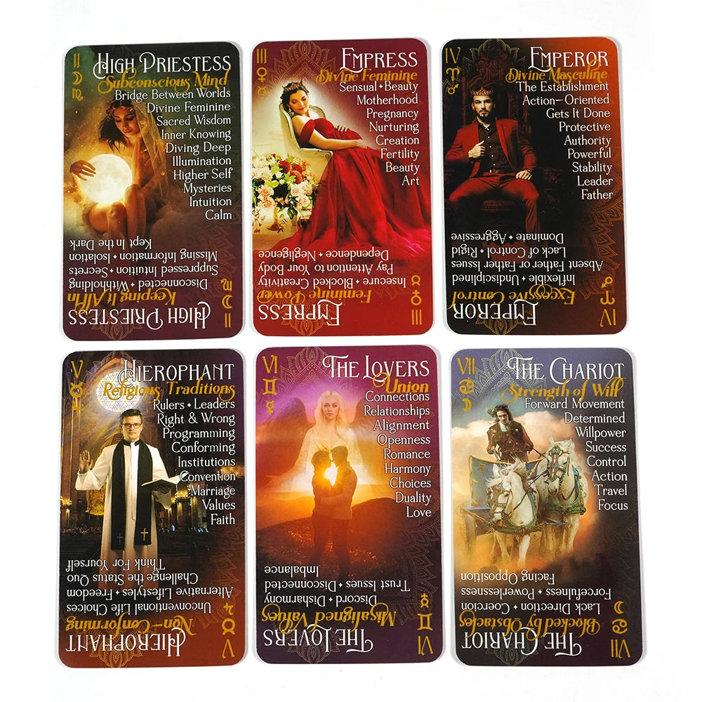 iN2IT Tarot Deck with Keywords 78 Tarot Cards 5 Bonus Oracle Cards. Tarot Card Deck For Beginners Learning Tarot Deck with Meani