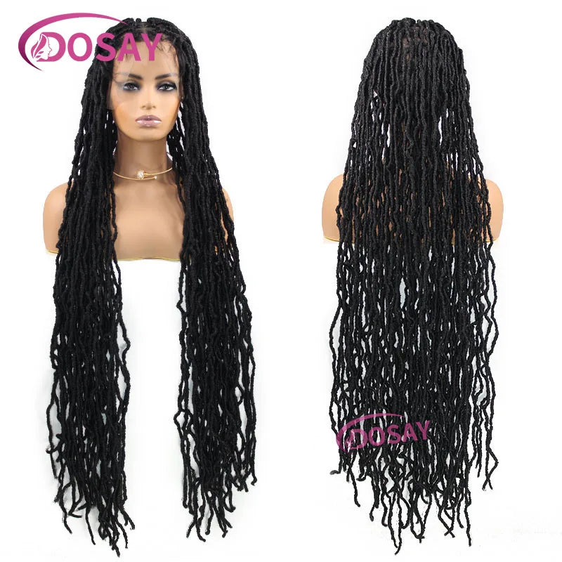 Super Long Synthetic Full Lace Front Wigs for Women Butterfly Senegalese Twist Braided Wigs Braid Lace Wig with Plaits 40Inch