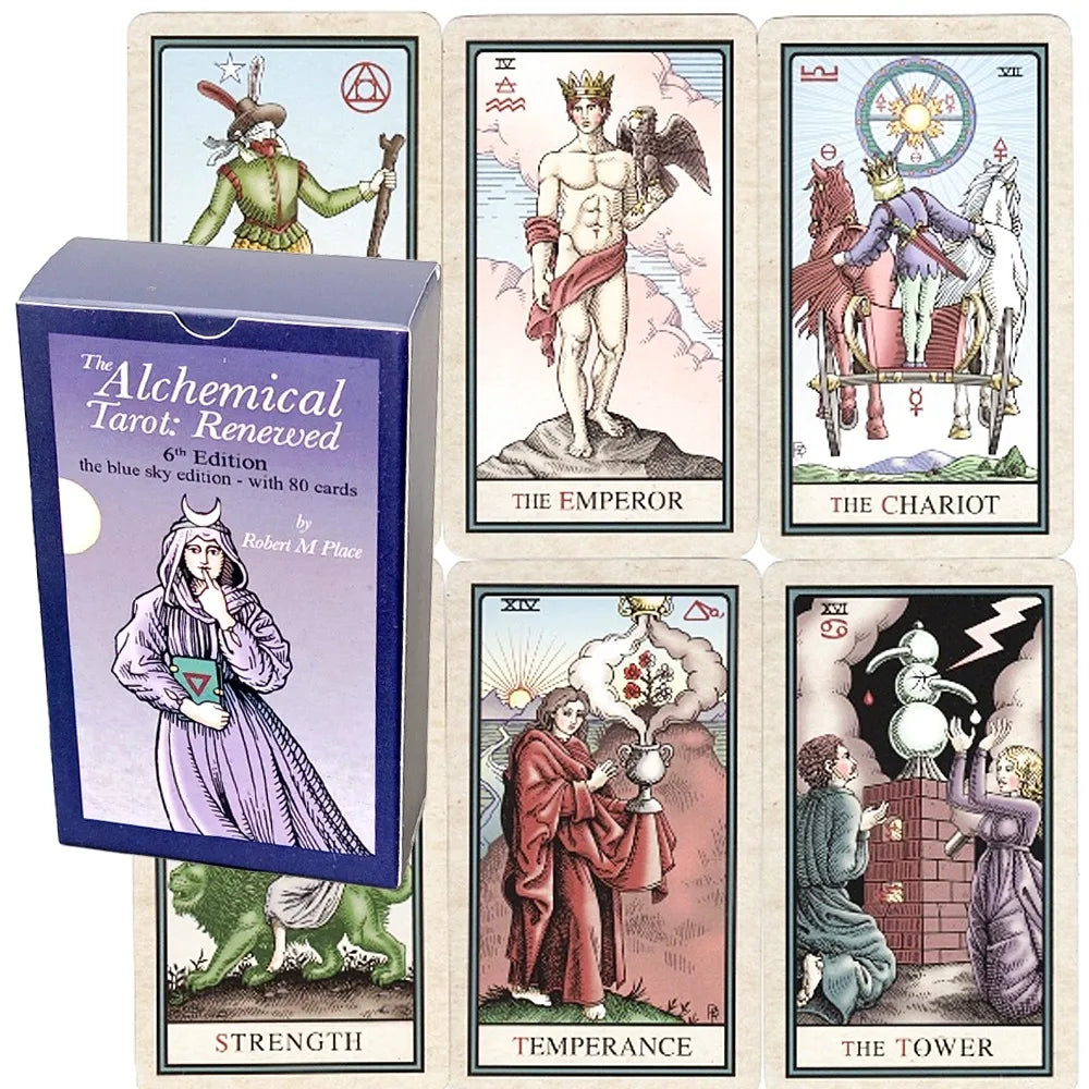 The Alchemical Tarot 12*7cm Renewed 6th Editiona 80-card Tarot Deck Links Between Alchemical Symbolism and Traditional Imagery