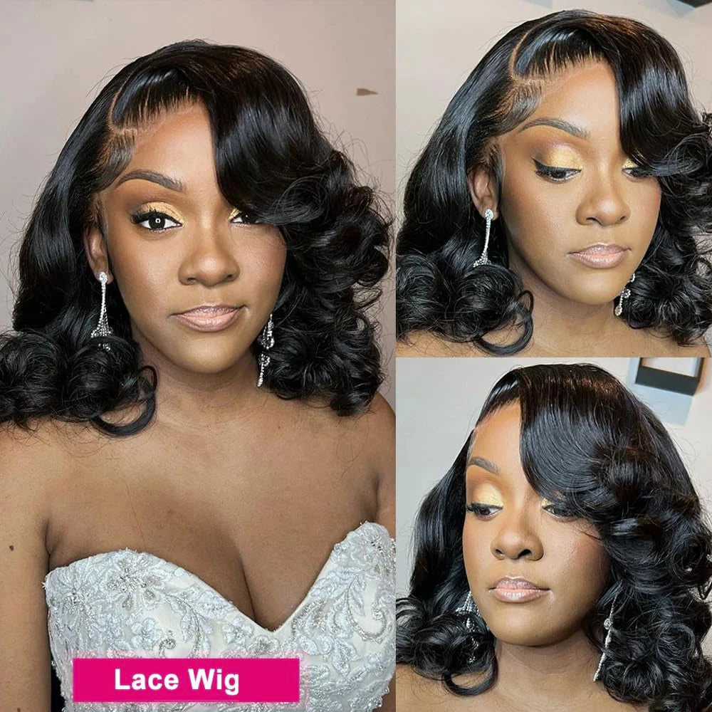 Short Bob Wig Human Hair 13x4 Lace Front Wig Body Wave Brazilian Remy Short Bob Wigs 200 Density 4x4 Lace Closure Body Wave Wigs