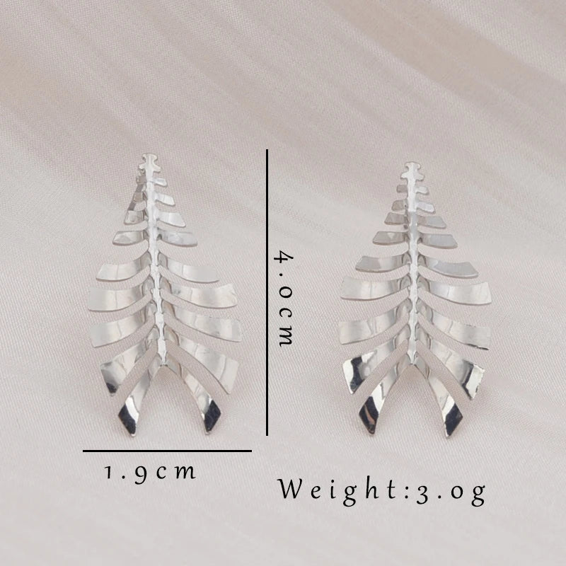 Bohemian Metal Leaf Dangle Earrings for Women Party Punk Retro Statement Drop Earrings New Trendy Ear Jewelry