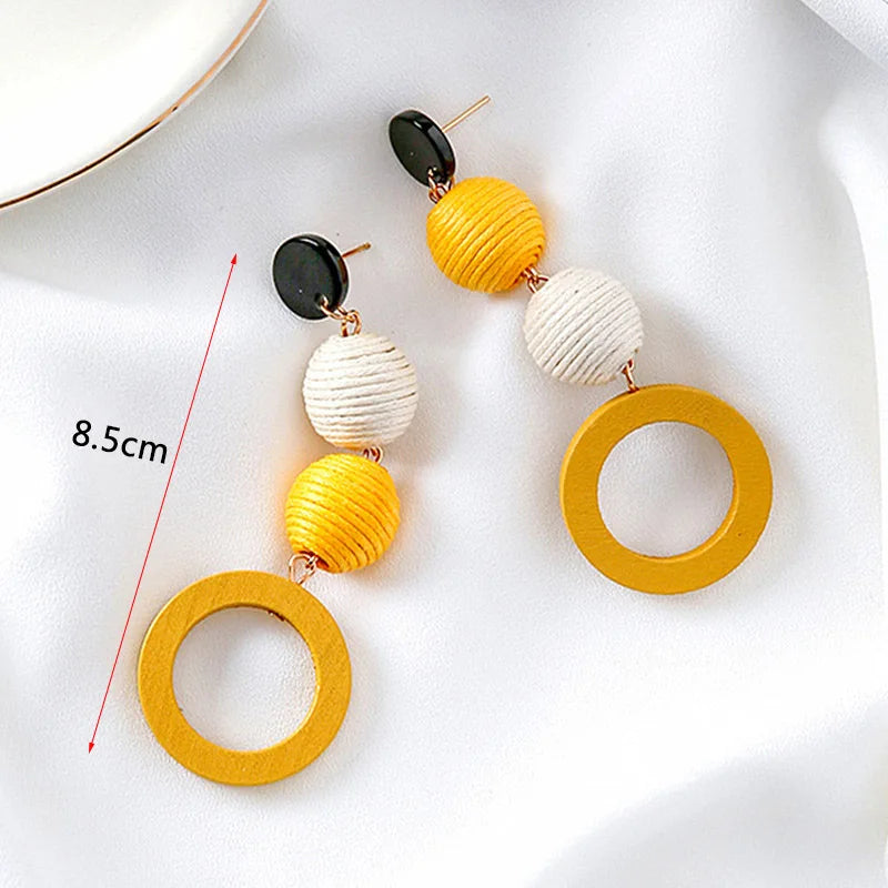 Yellow Color Hanging Earrings for Women Flower Dangle Earrings Korean Fashion Women's Earrings Party Gift pendientes mujer