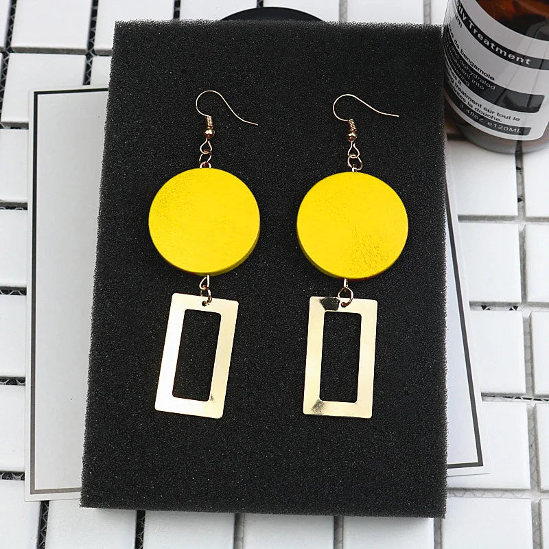 Yellow Color Hanging Earrings for Women Flower Dangle Earrings Korean Fashion Women's Earrings Party Gift pendientes mujer