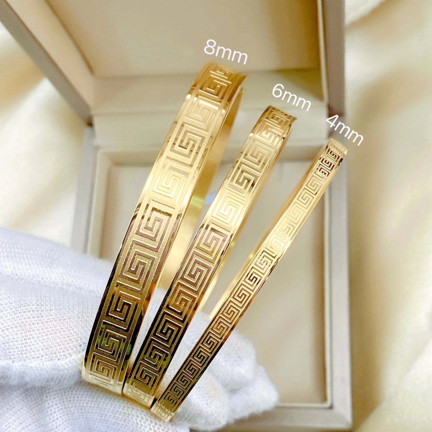 Stainless Steel fashion couple bracelet Classic fashion Maze Print women's jewelry anniversary Gift Multi-size