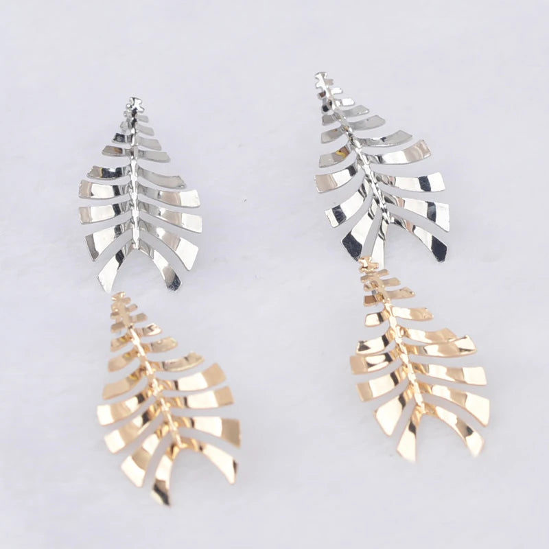 Bohemian Metal Leaf Dangle Earrings for Women Party Punk Retro Statement Drop Earrings New Trendy Ear Jewelry