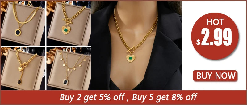 DIEYURO 316L Stainless Steel Maillard Brown Round Bowknot Pendant Doublelayer Necklace Women New Fashion Neck Chain Jewelry Gift