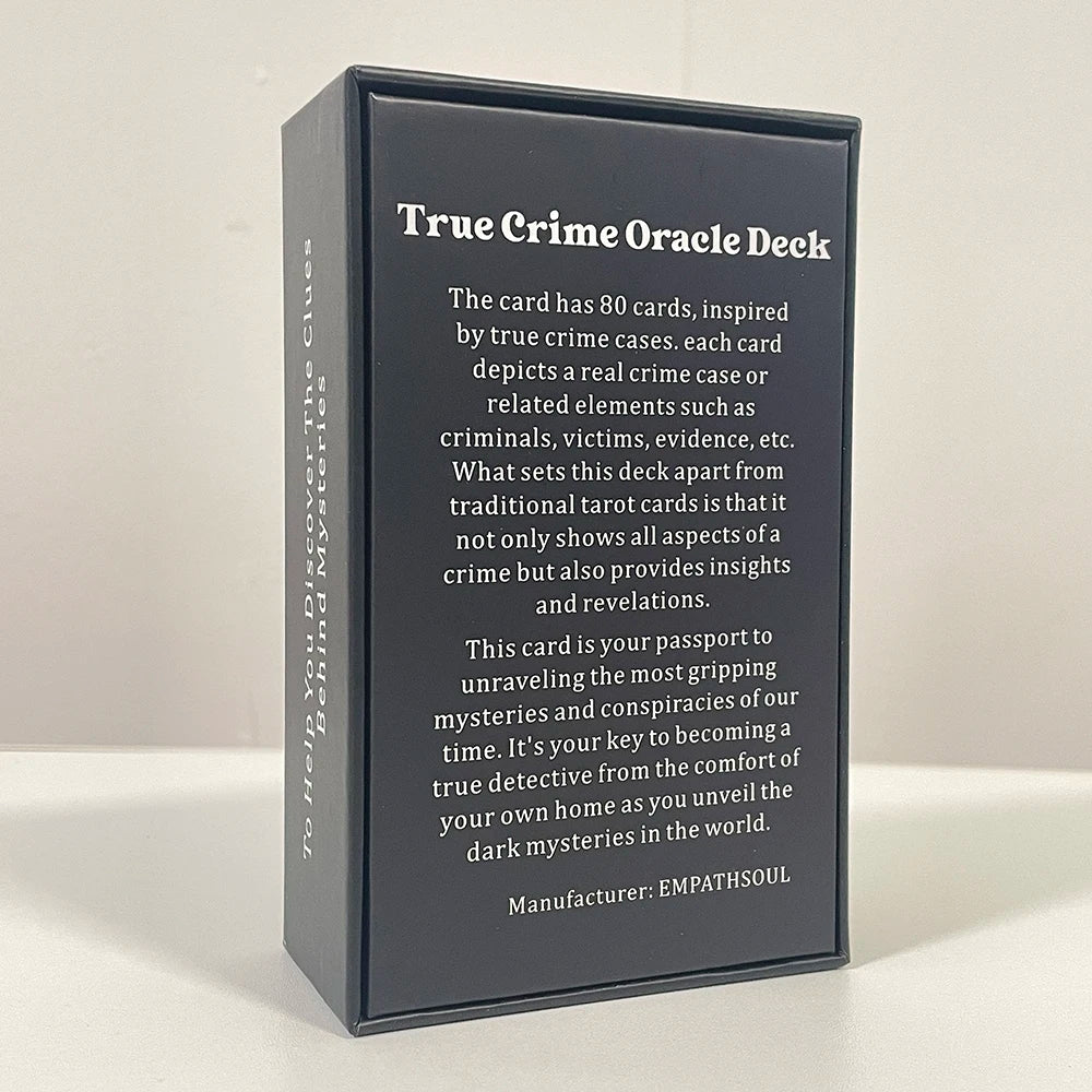 True Crime Oracle Deck, Tarot Cards for Beginners, 12x7cm Psychological 80-cards, Divination Taro in Box