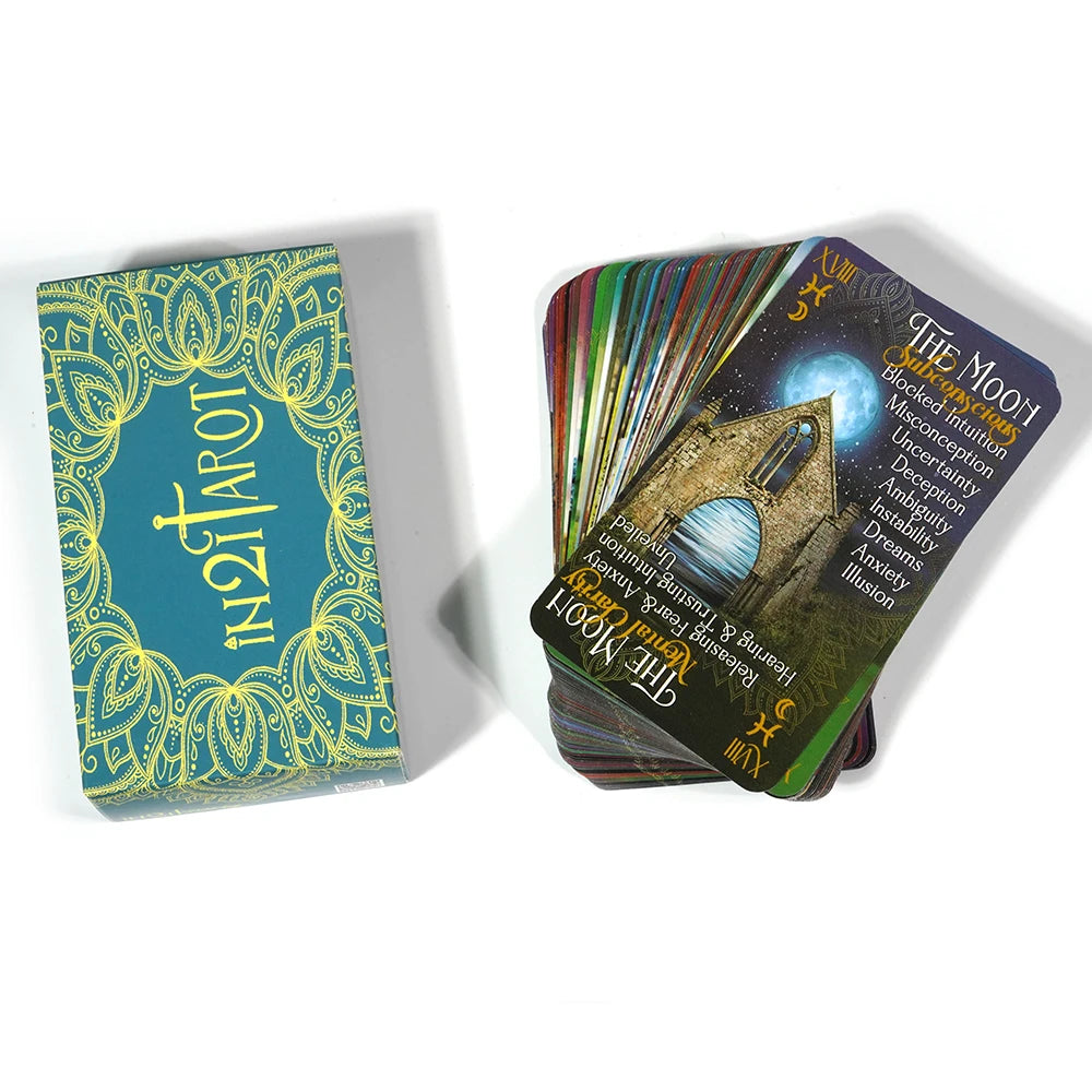 iN2IT Tarot Deck with Keywords 78 Tarot Cards 5 Bonus Oracle Cards. Tarot Card Deck For Beginners Learning Tarot Deck with Meani