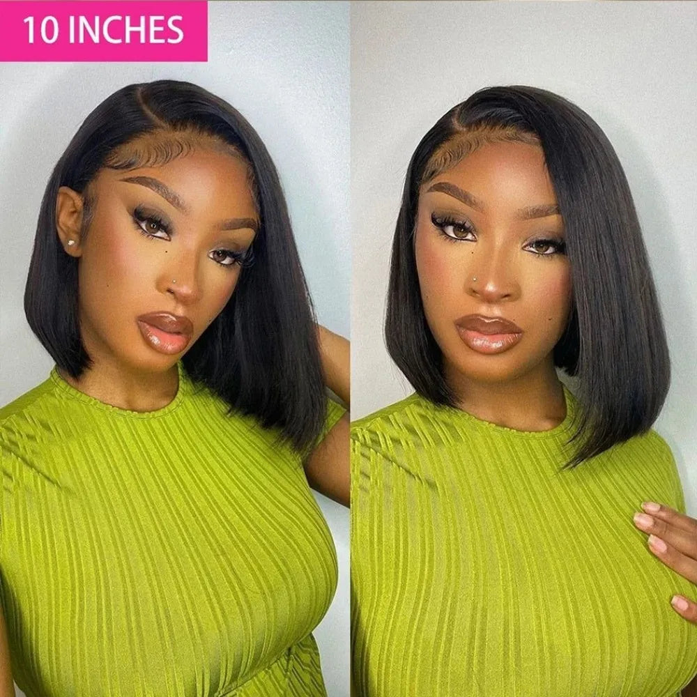 Wear and Go Glueless Wig Bob Human Hair Straight Short Bob Wig Human Hair Gluleless Wigs For Beginner Lace Closure Wig For Women