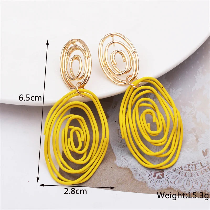 Yellow Color Hanging Earrings for Women Flower Dangle Earrings Korean Fashion Women's Earrings Party Gift pendientes mujer