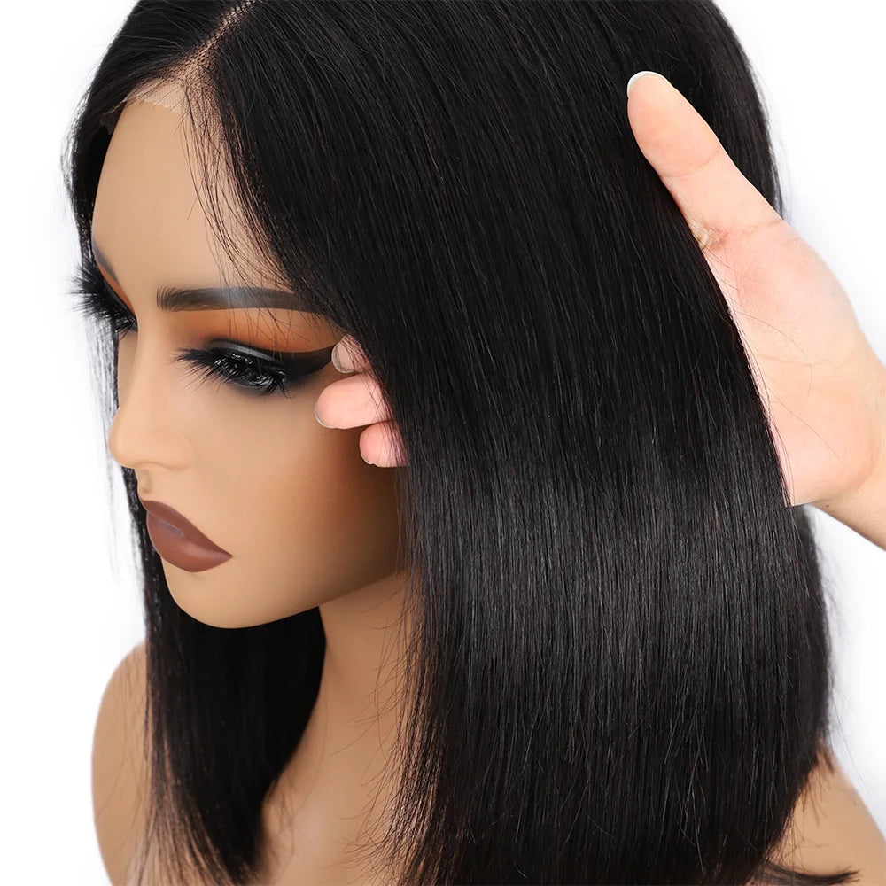 Wear and Go Glueless Wig Bob Human Hair Straight Short Bob Wig Human Hair Gluleless Wigs For Beginner Lace Closure Wig For Women