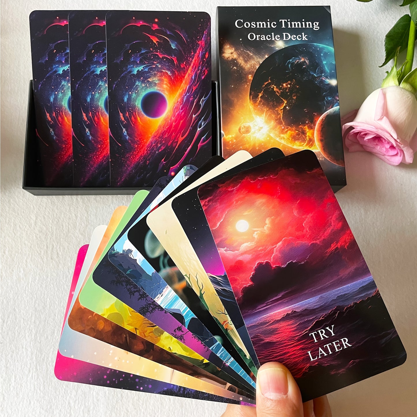 Time Oracle Cards Deck, Cosmic Timing Oracle Cards, Tarot Cards For Beginners, Tarot Deck, Divine Timing Oracle Deck To Help You Predict Time Frames.