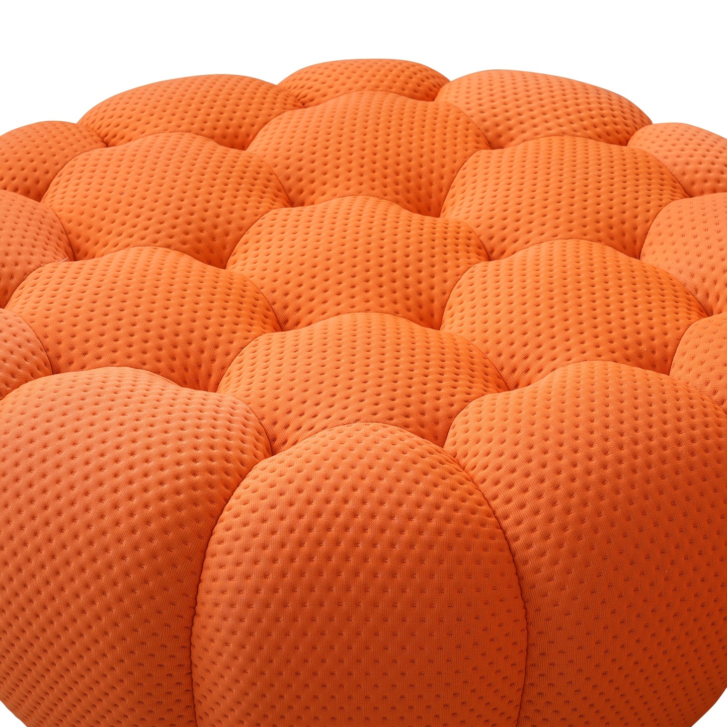 [Vibrant Orange Modular Bean Bag] Oversized 3D Textile Modular Bean Bag Sofa with Ottoman - Vibrant Orange, High-Resilience Foam for Ultimate Comfort, Durable Mesh Fabric, Easy No-Install Setup