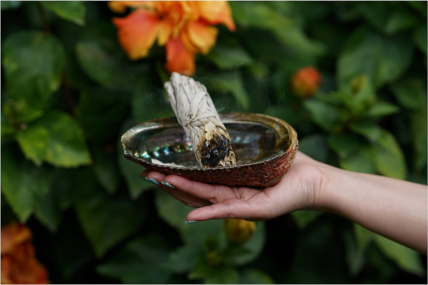 Sage Smudge Kit - Flower White Sage, Palo Santo, Stand, Engraved Symbols Polished Stones & Crystal Bracelet Meditation Instructions & Pouch -Jewelry Patterns