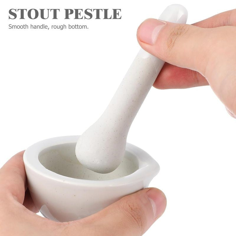 60mm Porcelain Mortar And Pestle Mixing Grinding Bowl Set Crusher DIY Tool for Kitchen