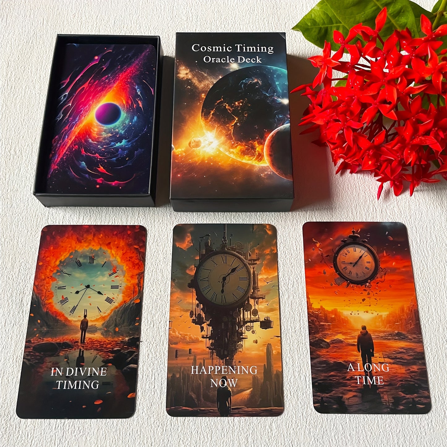 Time Oracle Cards Deck, Cosmic Timing Oracle Cards, Tarot Cards For Beginners, Tarot Deck, Divine Timing Oracle Deck To Help You Predict Time Frames.