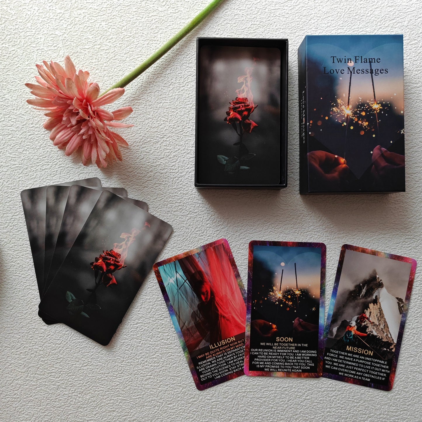 Twin Flame Love Messages Oracle Cards Deck, Oracle Cards With Meanings On Them, Secret And Hidden Messages Oracle Deck, Confession Of Divine Masculine Or Soulmate