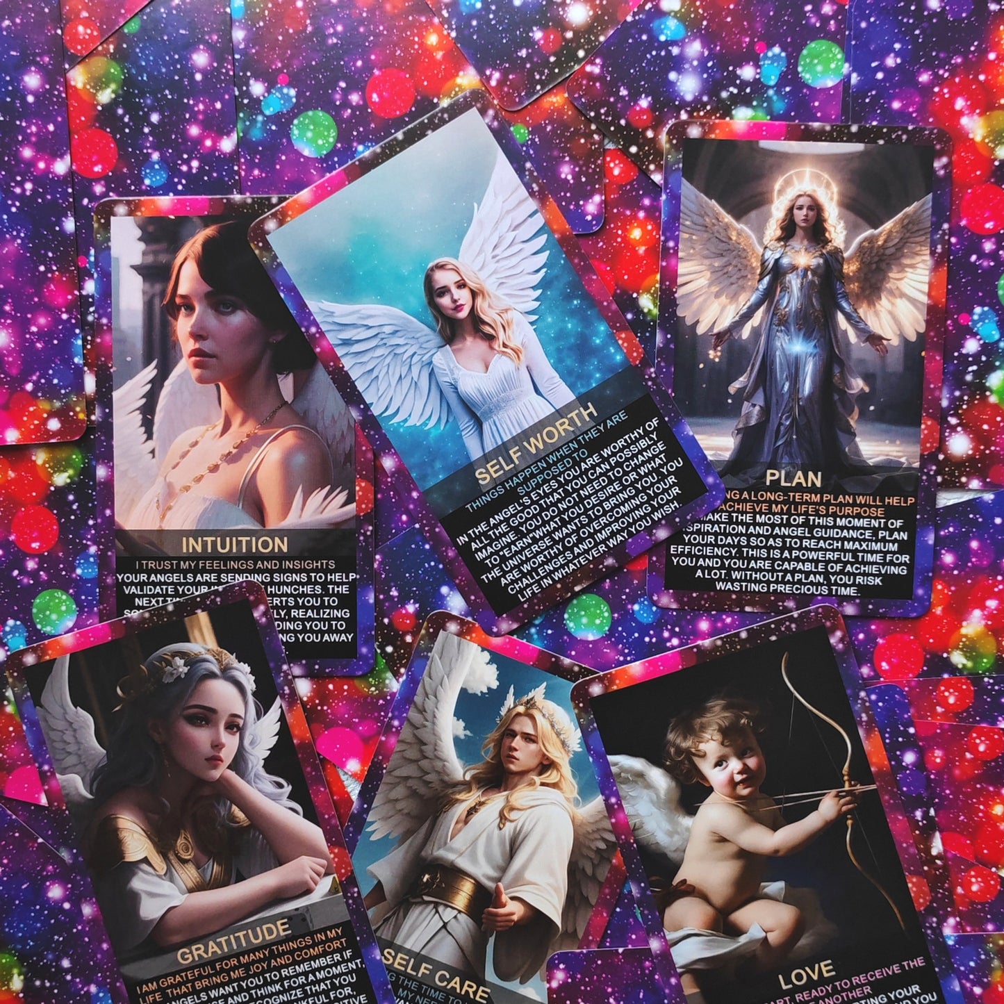 48 Angel Wisdom Oracle Card Set, Suitable For Beginners Oracle Card Set, Angel Digital Belief Card, Oracle Card, Guide Your Sacred Path, Christmas Gifts For Family And Friends