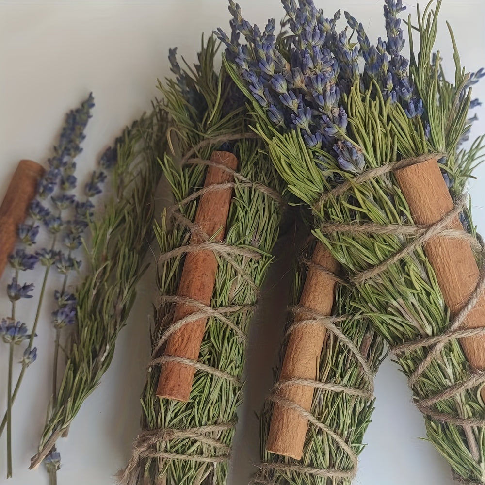 1pc/3pcs Natural Rosemary, Lavender, Cinnamon Plant Aromatherapy Sticks, Purifying Space Meditation, Holiday Gift, Natural Plant Essence for Relaxation and Calm