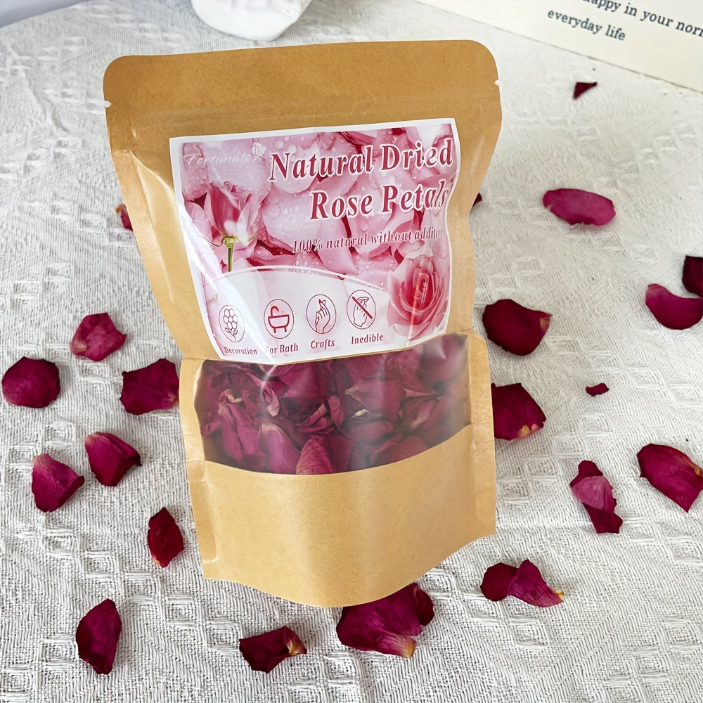 1.75oz/50g Natural Dried Red Rose Petals - Real Flower Material for DIY Crafts, Bath, Soap, Candle Making, Wedding Confetti - Non Edible Floral Decor