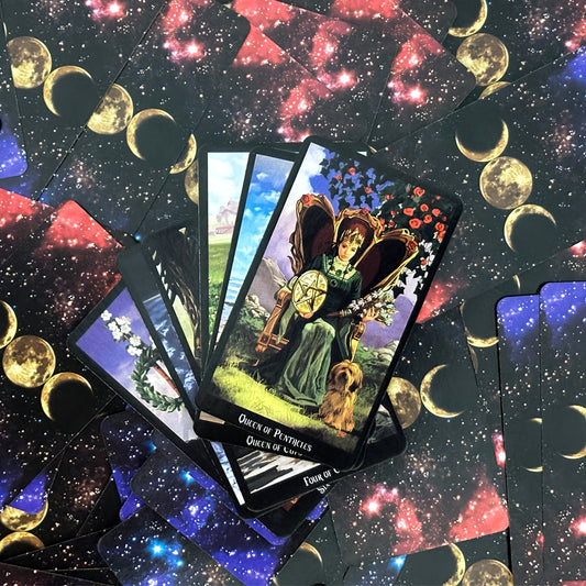 Witches Tarot Deck, 78pcs Small Size, Containing Paper Manual, Suitable for Travel, Party Games, Board Games; Suitable for Ages Over 18;Edge Gilding, Iron Box Storage, High-End Goods.