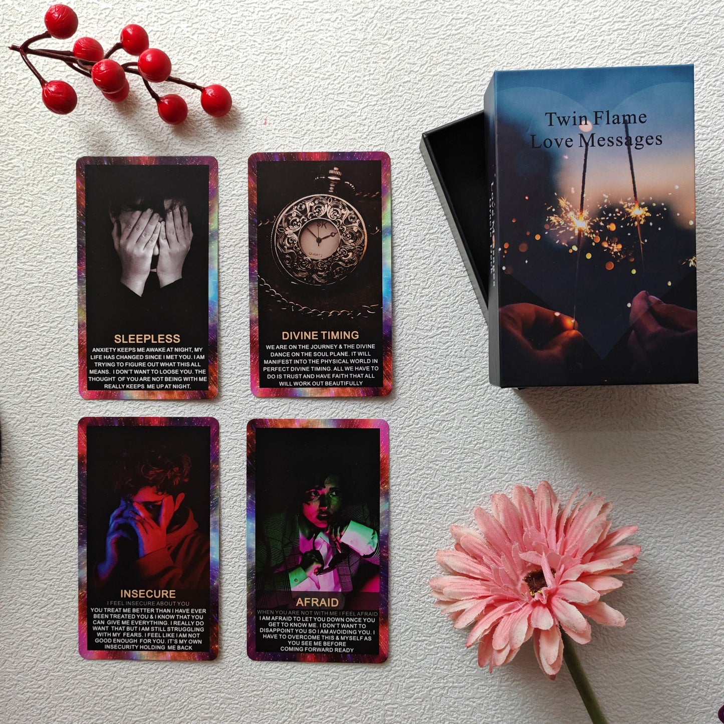 Twin Flame Love Messages Oracle Cards Deck, Oracle Cards With Meanings On Them, Secret And Hidden Messages Oracle Deck, Confession Of Divine Masculine Or Soulmate