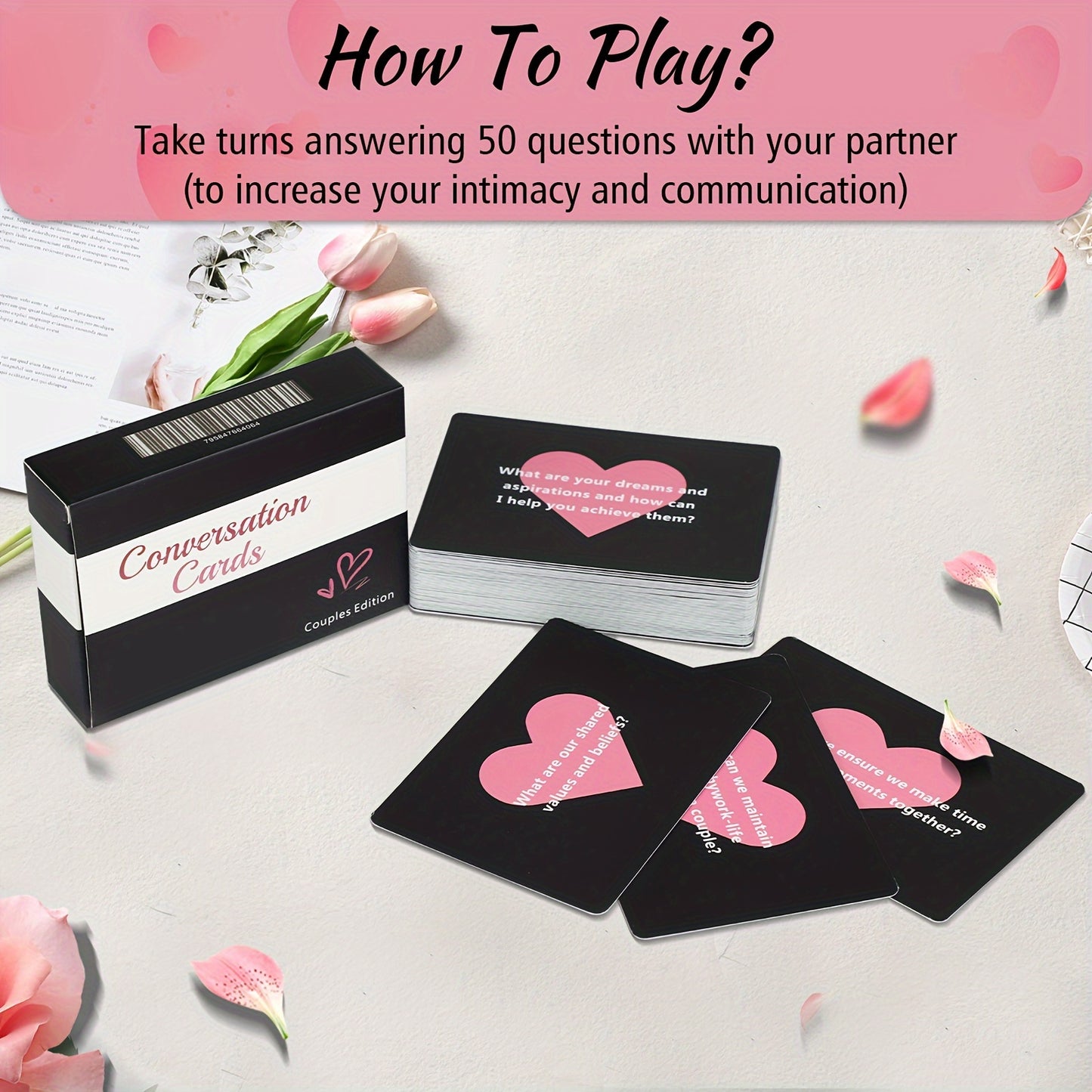 50 Conversation Cards: Enhance Intimacy and Communication with Your Partner - Perfect for Date Nights, Valentine's Day, Anniversaries, and More Special Occasions