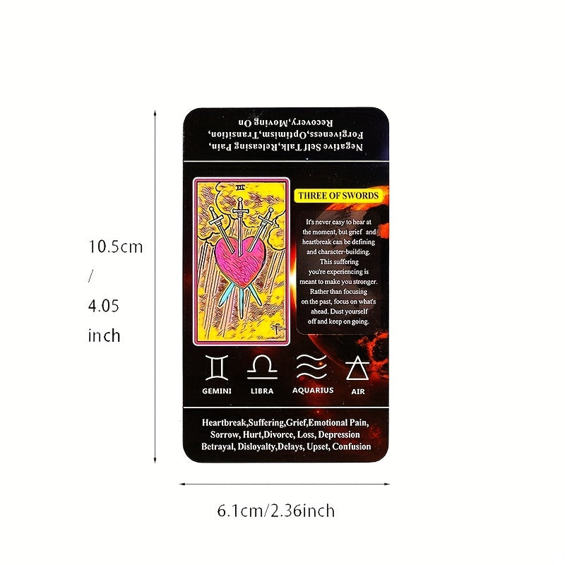 Tarot Card For Beginners With Meaning On Them, 78-Cards Pocket Size Tarot  Learning Deck, Fortune Telling Game | Divination Cards With Electronic Guidebook, gaming gift