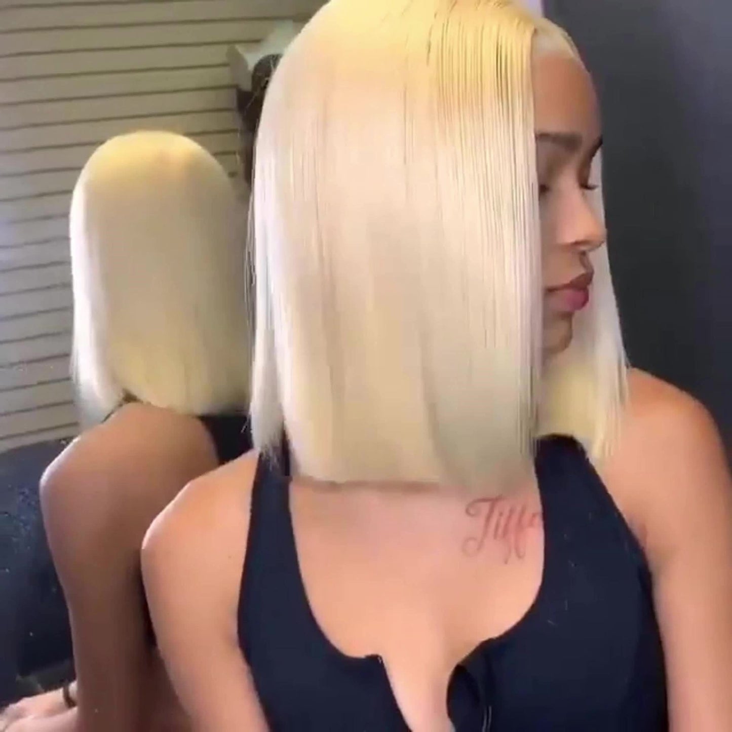 613 Blonde Bob Wig Human Hair 13x4 Blonde Lace Front Wigs Human Hair Pre Plucked Transparent Lace 180% Density 613 Frontal Wig Brazilian Straight Short Bob Wigs