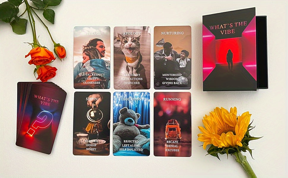 What's The Vibe Oracle Cards Deck, Tarot Cards For Beginners, Oracle Cards With Meanings On Them, Oracle Deck Used For Career And Life Relationships, Twin Flame, Soulmate, Karmic Connection