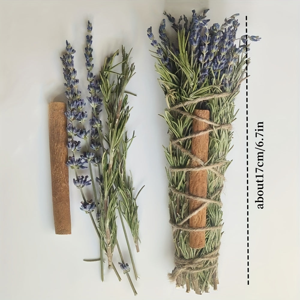 1pc/3pcs Natural Rosemary, Lavender, Cinnamon Plant Aromatherapy Sticks, Purifying Space Meditation, Holiday Gift, Natural Plant Essence for Relaxation and Calm