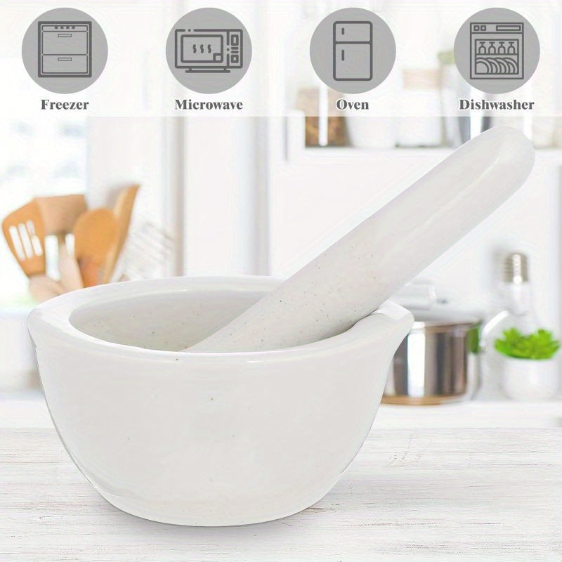 60mm Porcelain Mortar And Pestle Mixing Grinding Bowl Set Crusher DIY Tool for Kitchen