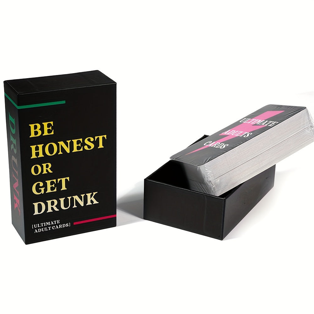 Be Honest Or Get Drunk Game Cards - Card Stock Material, Fun Adult Drinking Game with Naughty Challenges and Dares, Perfect for Parties, Game Nights, and Weekends Away