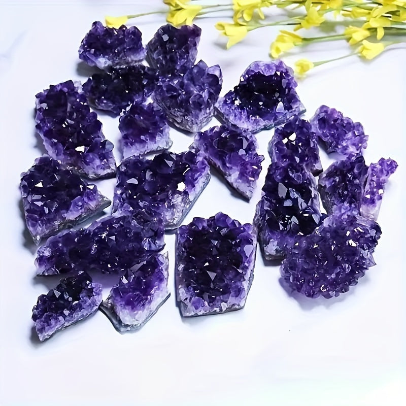 1pc of Amethyst Cluster Crystal Decoration (Natural Mine Crystal Cave with Ice Crack Patterns. All Labels Indicate They Are Natural / Not Damaged / Not Dirty / Not Chipped. It Is Recommended to Wash with Water Or Wipe with a