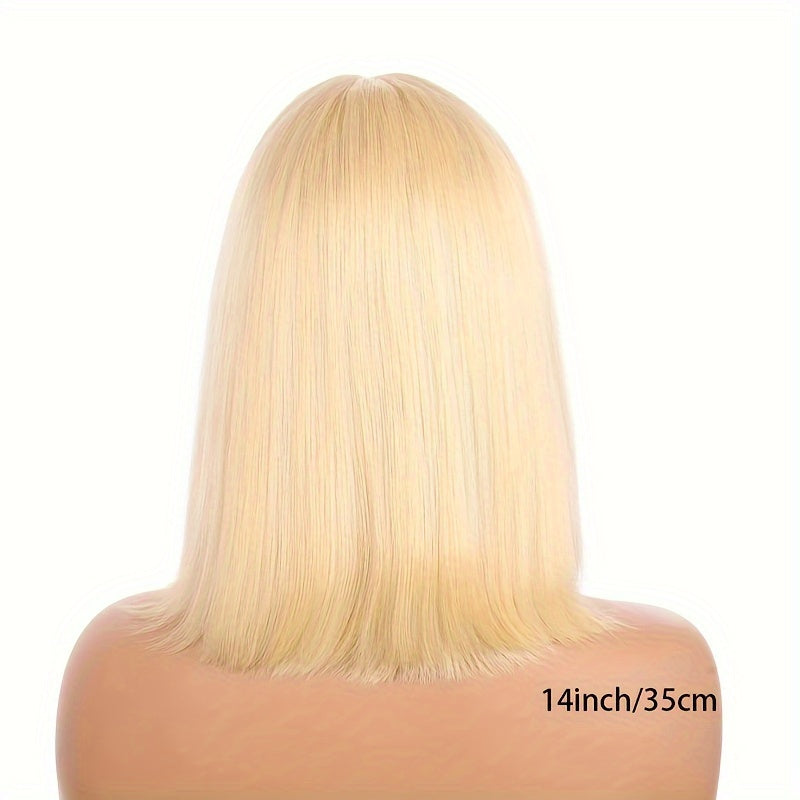 613 Blonde Bob Wig Human Hair 13x4 Blonde Lace Front Wigs Human Hair Pre Plucked Transparent Lace 180% Density 613 Frontal Wig Brazilian Straight Short Bob Wigs