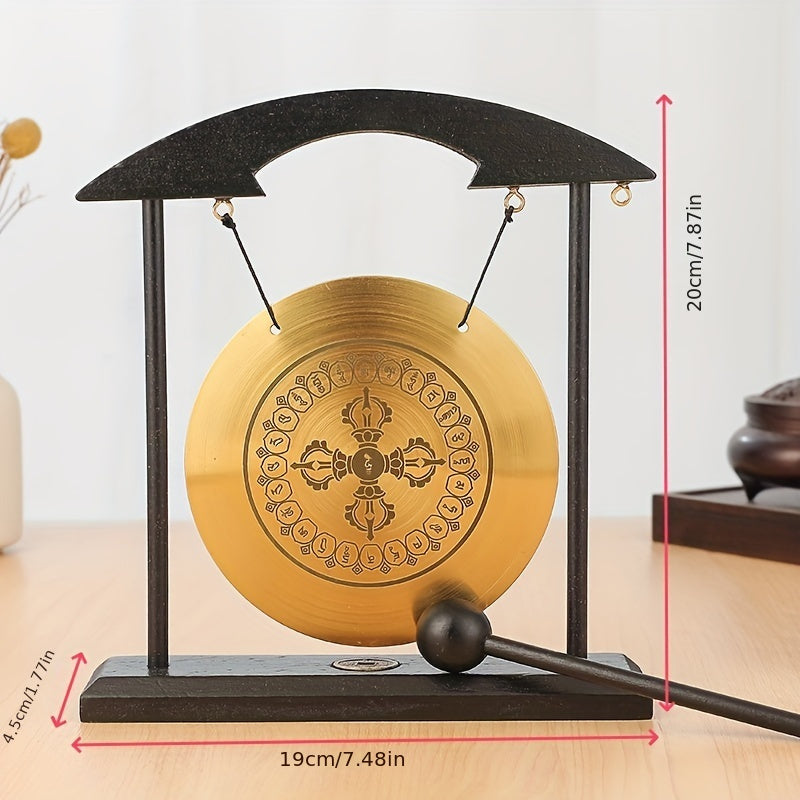 Meditation Gong, Meditation Percussion Gong, Harmonious Brass Gong for Meditation & Sound Relaxation - Suitable for Yoga, Home & Office Decoration - 1pc.