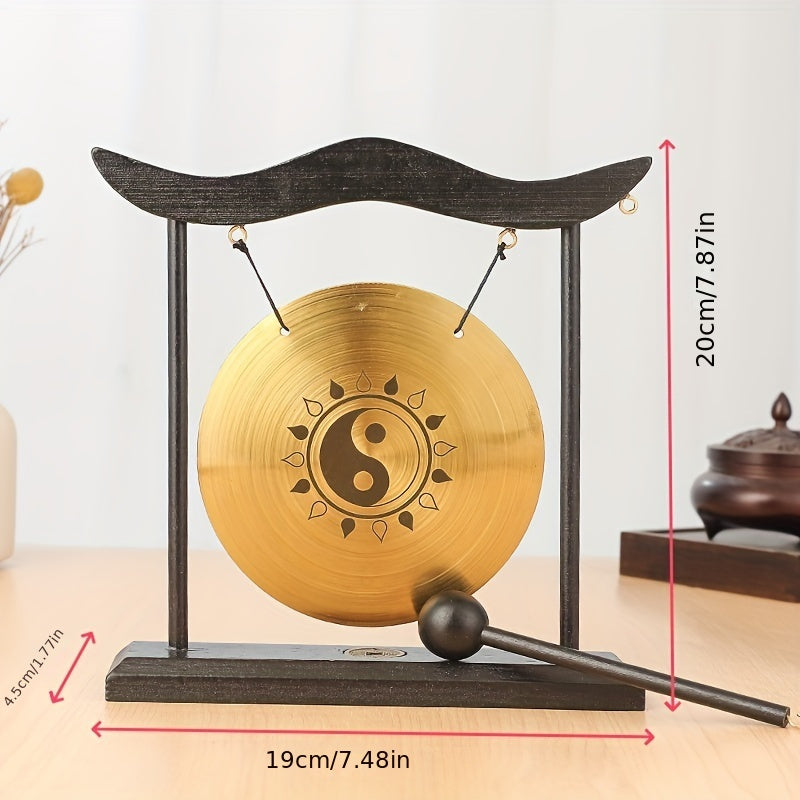 Meditation Gong, Meditation Percussion Gong, Harmonious Brass Gong for Meditation & Sound Relaxation - Suitable for Yoga, Home & Office Decoration - 1pc.