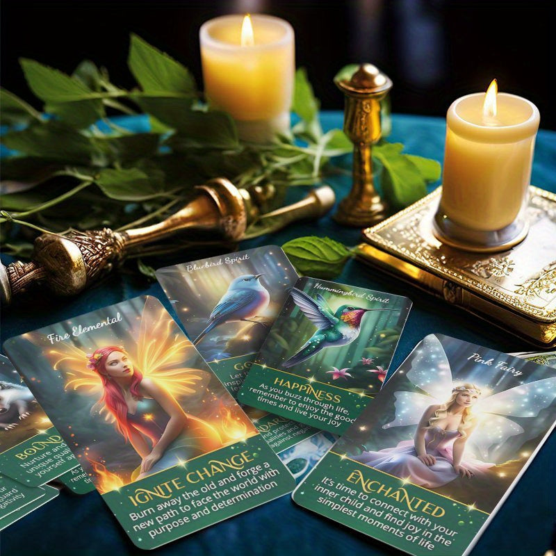 40pcs Magic Forest Elf Oracle Cards Unique Forest Tales Oracle Cards for Beginners, Give Friends and Family Sisters Christmas, Thanksgiving Gift